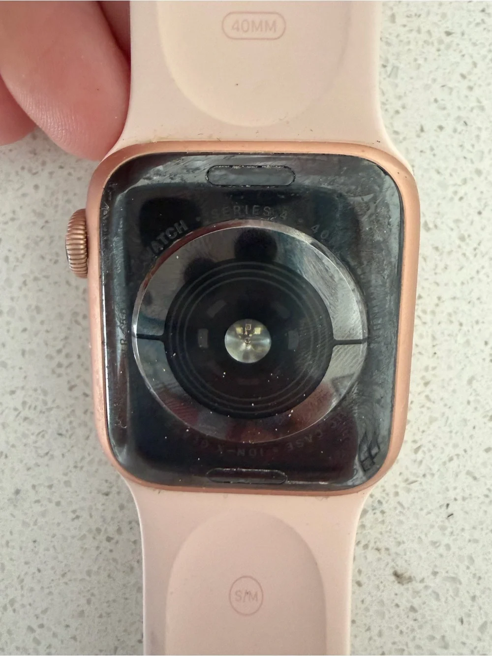 Apple Watch Series 4 (40mm) with light pink Silicone Band (no cracks or damage)